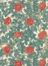 Morris & Co Wallpaper Rambling Rose - Emery Blue/ Madder