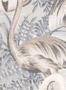 Tropische Tapete Flamingo von Arte - Weiß/ Grau