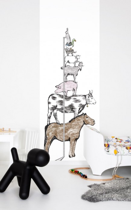 Wandbild animal tower - Tapete für Kinder