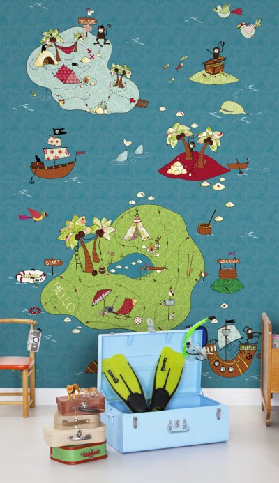 Wandbild treasure map - Kindertapete