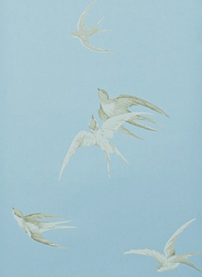 Tapete Swallows von Sanderson - Bleu