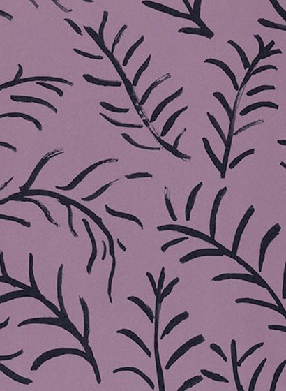 Matisse Leaf - Vintage Tapete von Sanderson - Malve