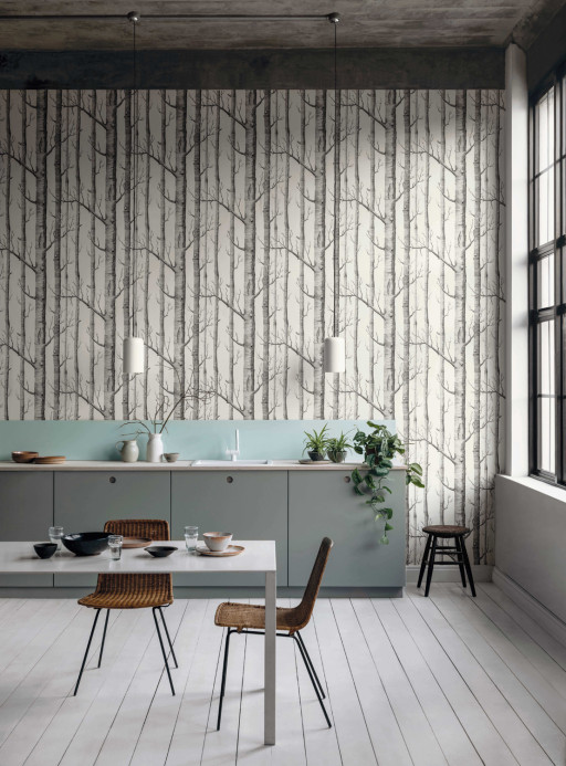 Woods - Designtapete von Cole and Son - Offwhite/ Schwarz