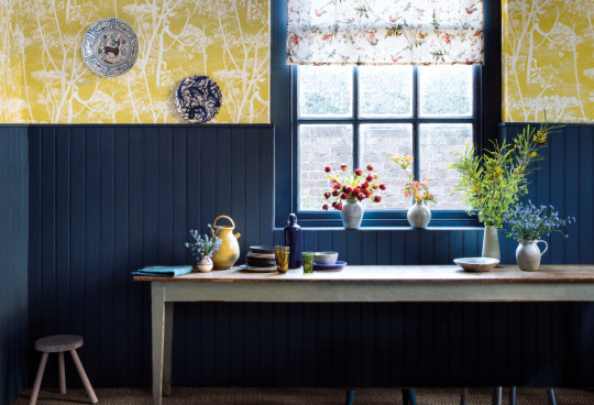 Cole & Son Carta da parati Cow Parsley - Gelb/ Offwhite