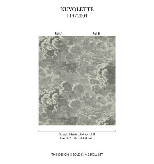Tapete Nuvolette von Cole and Son - Gilver & Charcoal