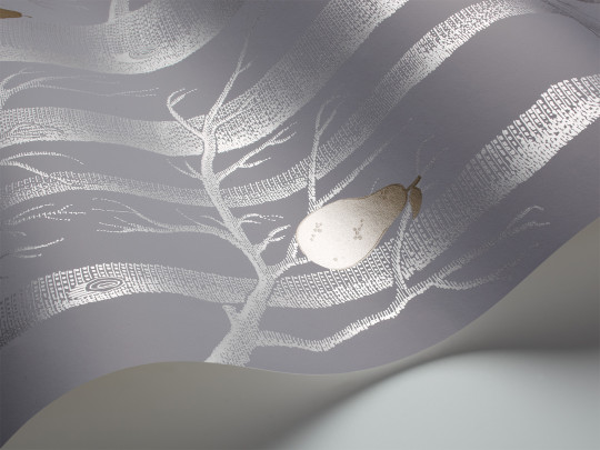 Woods & Pears - Designtapete v. Cole and Son - Slate/ Silver