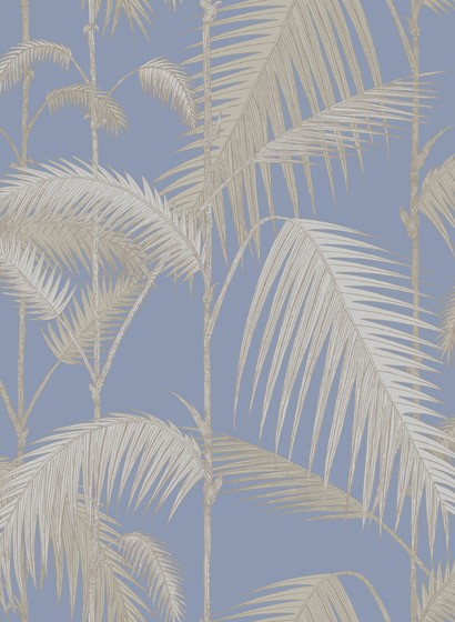 Palm Jungle - Designtapete von Cole and Son - Straw/ Blue