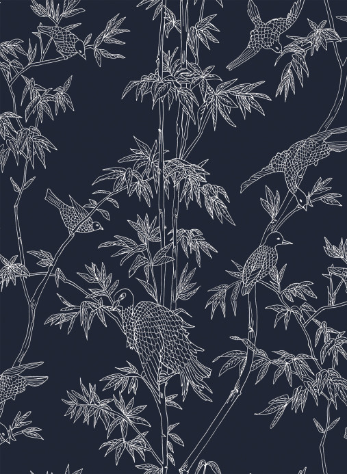 Tenue de Ville Wallpaper Ylang Ylang - Night Blue