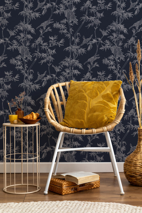 Tenue de Ville Wallpaper Ylang Ylang - Night Blue