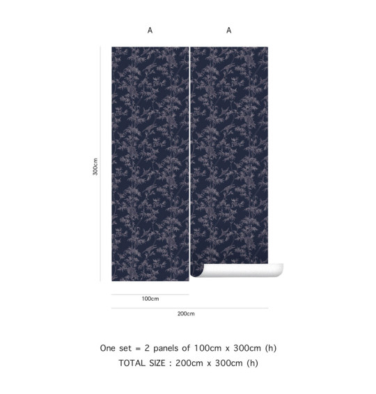 Tenue de Ville Wallpaper Ylang Ylang - Night Blue