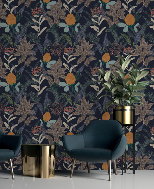 Tenue de Ville Wallpaper Palmarosa - Tangerine