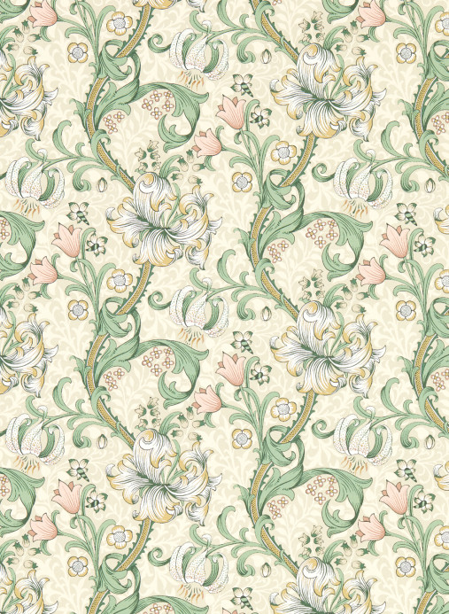 Clarke & Clarke Wallpaper Golden Lily - Linen/ Blush