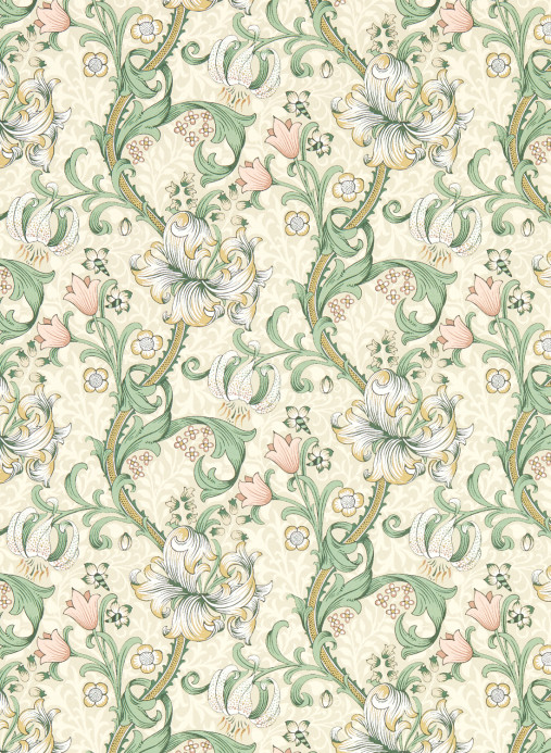 Clarke & Clarke Tapete Golden Lily - Linen/ Blush