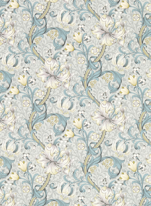 Clarke & Clarke Wallpaper Golden Lily - Slate/ Dove