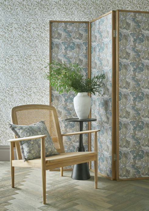 Clarke & Clarke Wallpaper Acanthus - Slate/ Dove