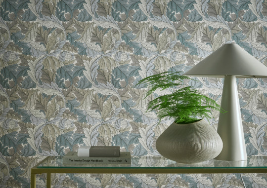 Clarke & Clarke Wallpaper Acanthus - Slate/ Dove