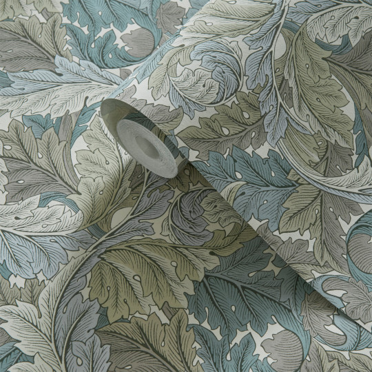 Clarke & Clarke Wallpaper Acanthus - Slate/ Dove