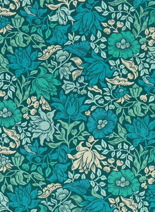 Clarke & Clarke Papier peint Mallow - Teal