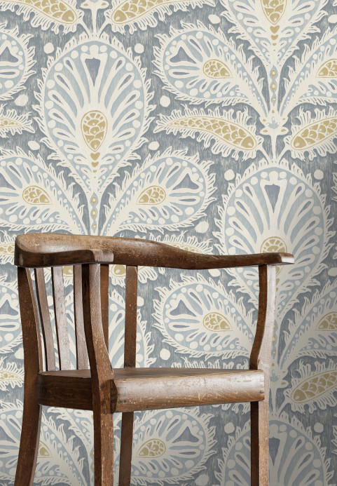 Josephine Munsey Tapete Ikat Clover - Blue and Yellow