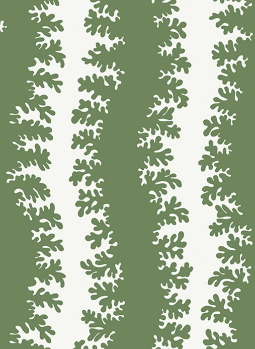 Josephine Munsey Tapete Elkhorn Stripe - Brookes Green/ Ceiling White