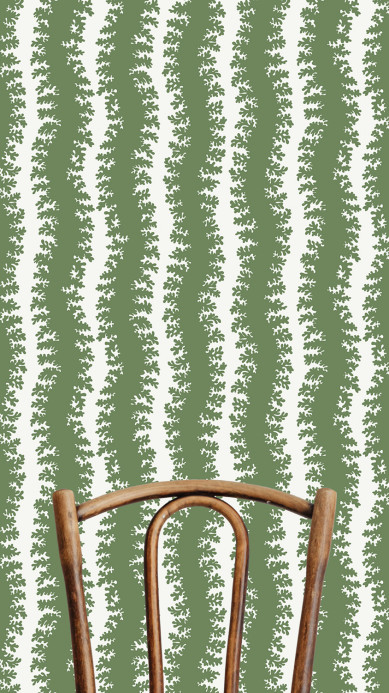 Josephine Munsey Tapete Elkhorn Stripe - Brookes Green/ Ceiling White