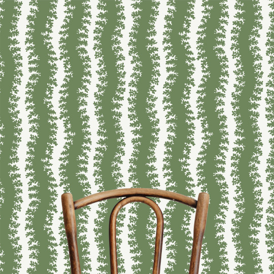 Josephine Munsey Tapete Elkhorn Stripe - Brookes Green/ Ceiling White