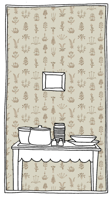 Josephine Munsey Tapete Floral Spot - Kemp Brown/ Cromwell Stone/ Maitland Green