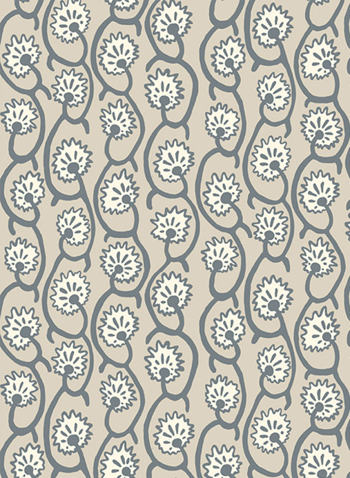 Josephine Munsey Tapete Geranium Stripe - Bude Blue/ Clarke White/ Edge Sand