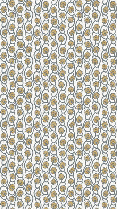 Josephine Munsey Tapete Geranium Stripe - Bude Blue/ Smith Yellow/ Kempton White