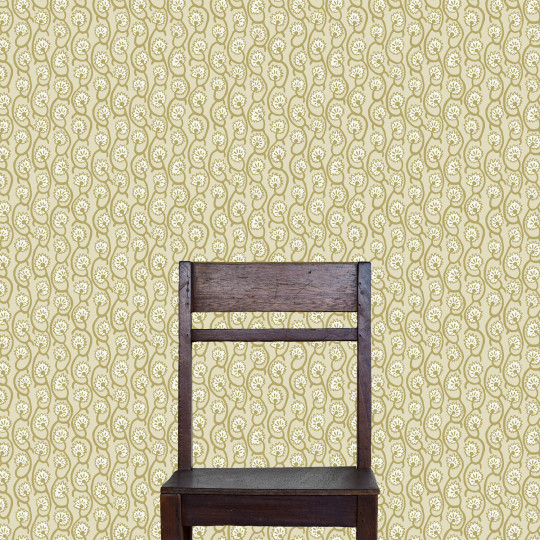 Josephine Munsey Wallpaper Geranium Stripe - Meadow/ Maitland Green/ Skirting White