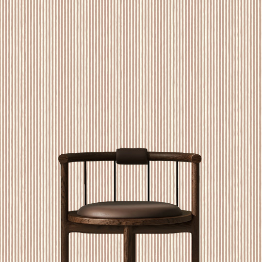 Josephine Munsey Tapete Hand Painted Stripe - Ham Pink/ Cotswold White