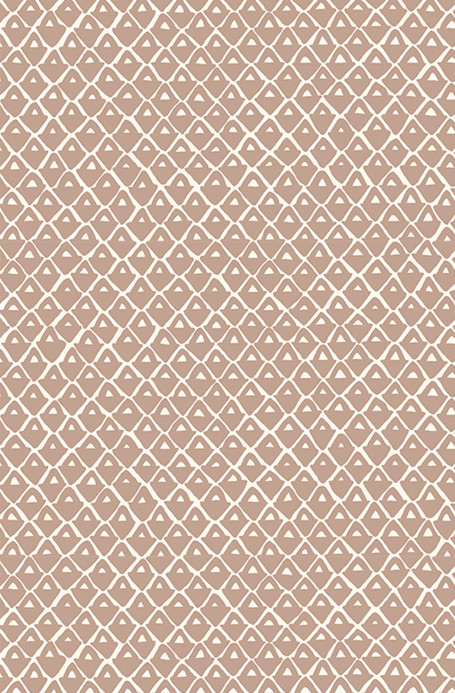 Josephine Munsey Carta da parati Pineapple Squares - Ham Pink/ Cotswold White