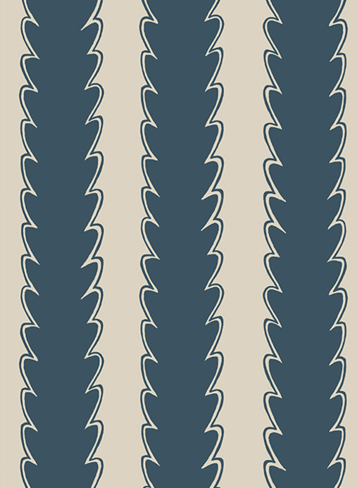 Josephine Munsey Tapete Scallop Stripe - Beakster Blue/ Edge Sand