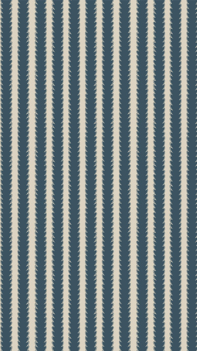 Josephine Munsey Tapete Scallop Stripe - Beakster Blue/ Edge Sand