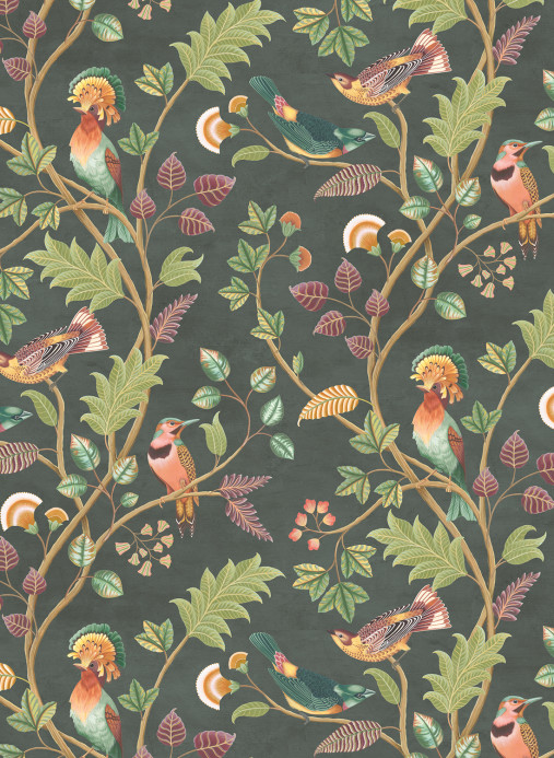 Osborne & Little Wallpaper Mayani - Fir/ Plum