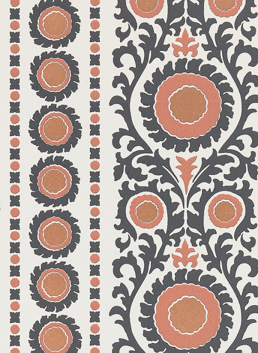Osborne & Little Wallpaper Samrina - Charcoal/ Copper
