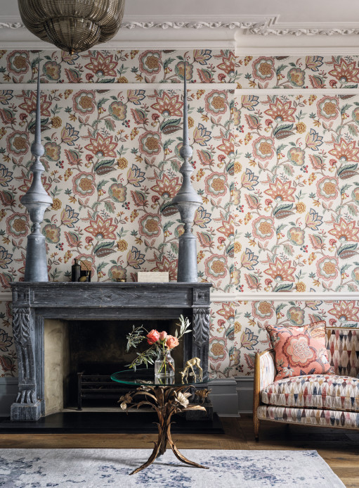 Osborne & Little Wallpaper Samode - Terracotta/ Airforce