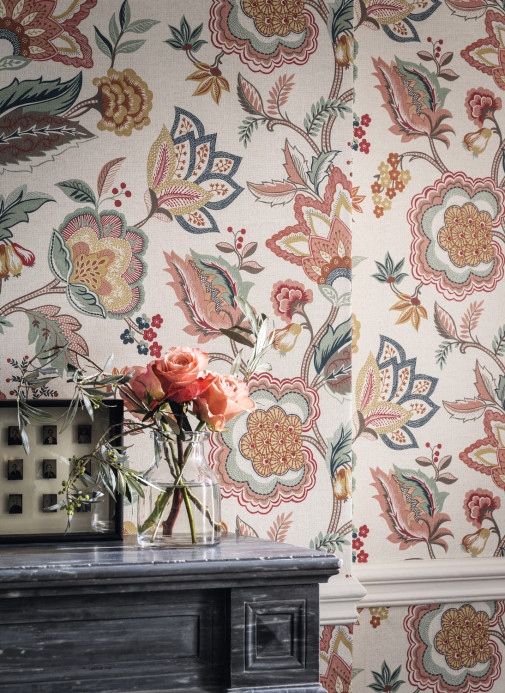 Osborne & Little Wallpaper Samode - Terracotta/ Airforce