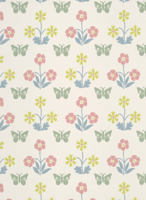 Little Greene Carta da parati Burges Butterfly - Slaked Lime