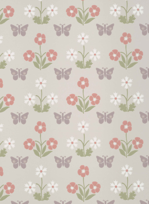 Little Greene Carta da parati Burges Butterfly - French Grey