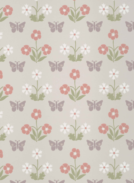 Little Greene Tapete Burges Butterfly - French Grey