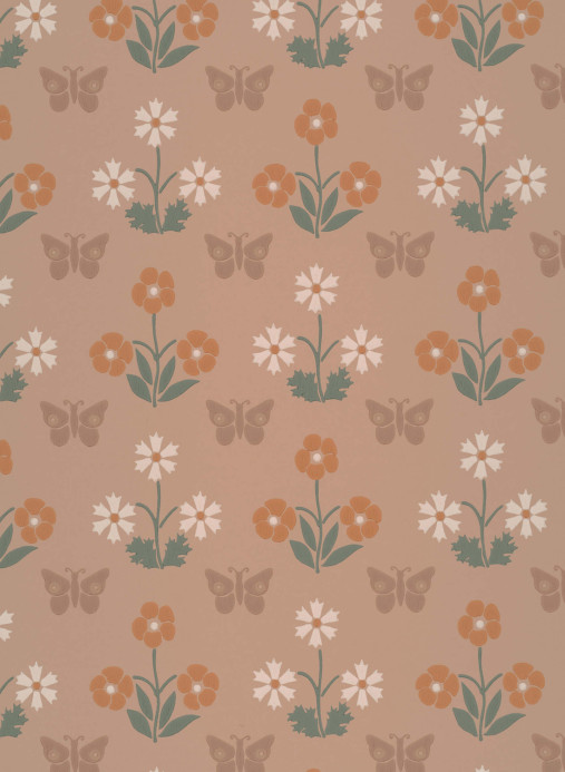 Little Greene Tapete Burges Butterfly - Masquerade