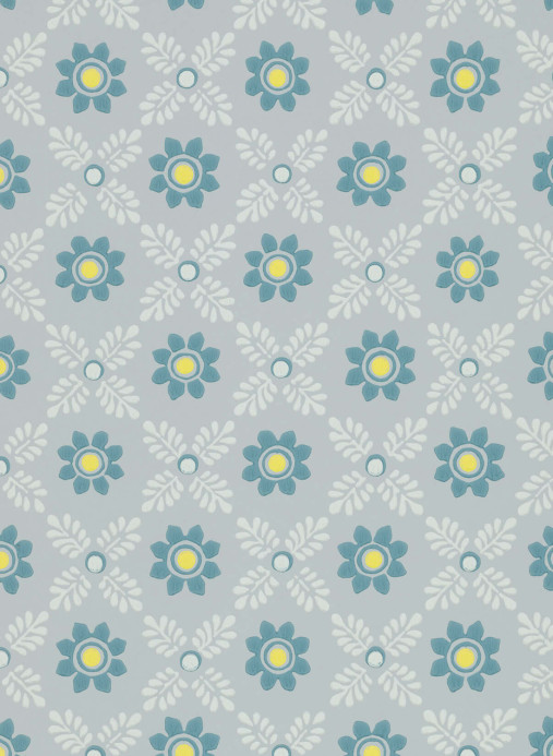 Little Greene Tapete Ditsy Block - Bone China Blue