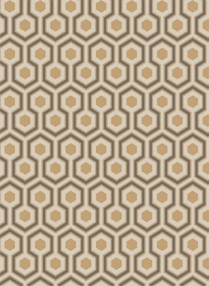 Hicks' Hexagon - Designtapete von Cole & Son - Gold/ Taupe