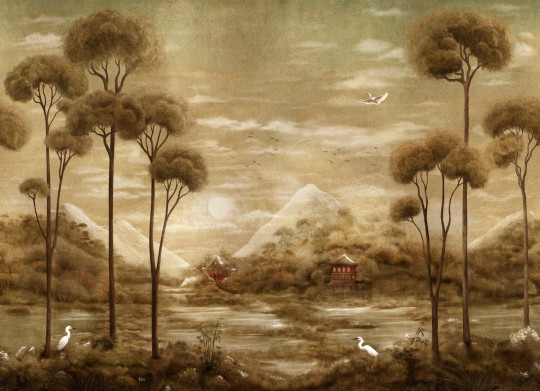 Coordonné Papier peint panoramique Xi Hu Lake - Gold