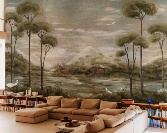 Coordonné Papier peint panoramique Xi Hu Lake - Silver