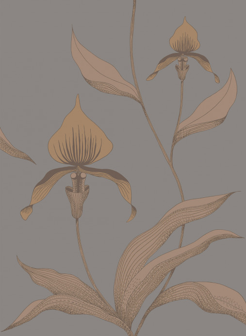 Cole & Son Papier peint Orchid - Bronze on Slate