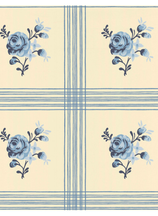 Långelid / von Brömssen Carta da parati Rose - Delft Blue