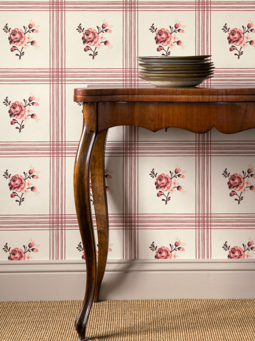 Långelid / von Brömssen Wallpaper Rose - Faded Red