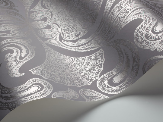 Cole & Son Tapete Malabar - Silver on Grey